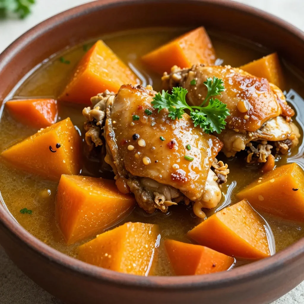slow cooker chicken stew with butternut squash and carrots