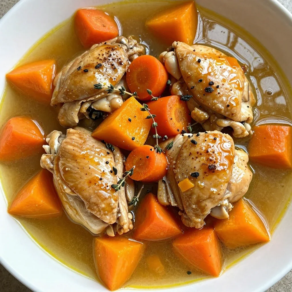 slow cooker chicken stew with butternut squash and carrots
