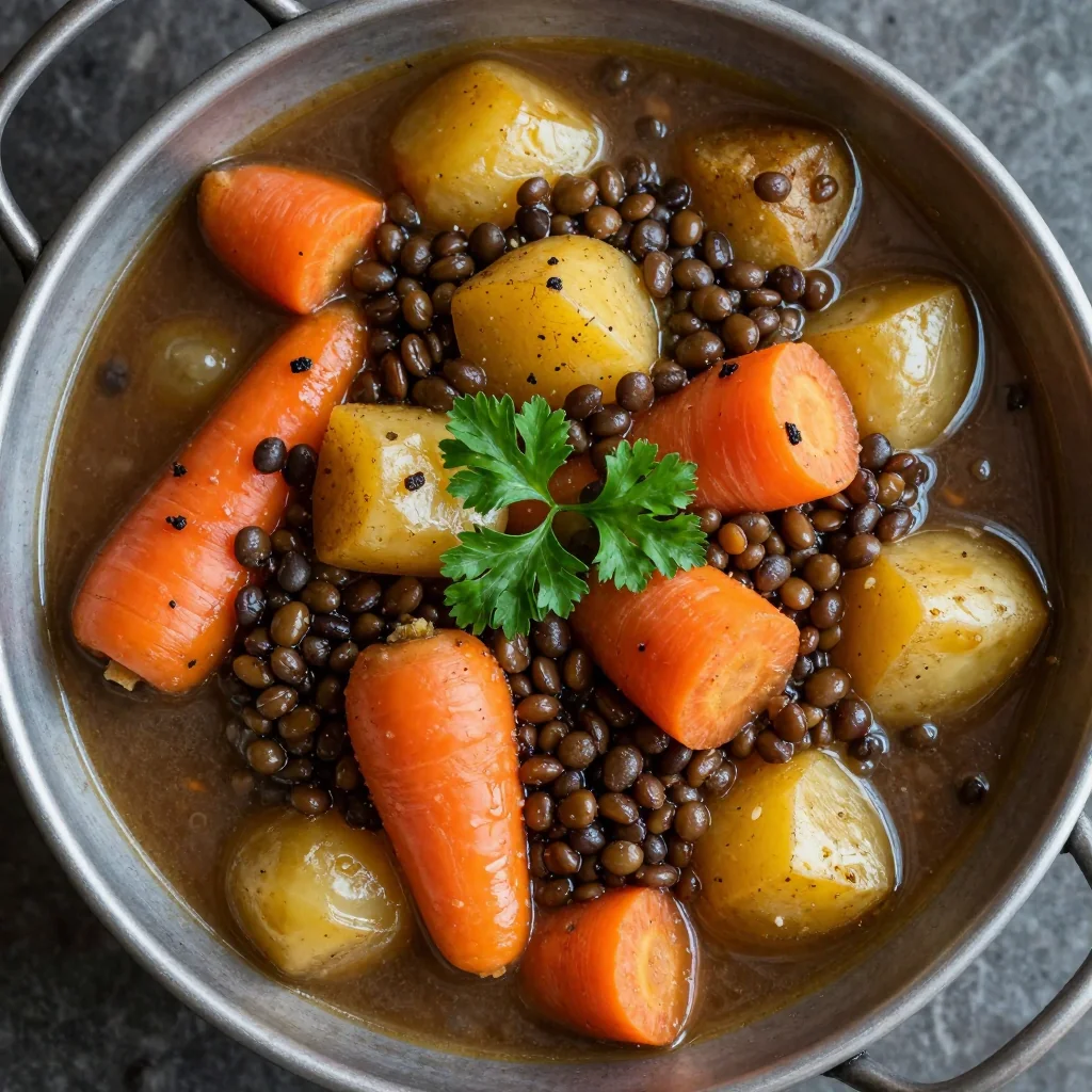 slow cooker lentil and root vegetable stew for budget friendly meals