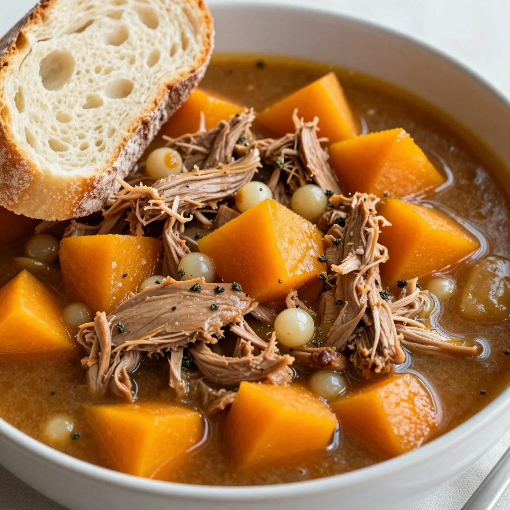 slow cooker turkey and winter squash stew for cold january days