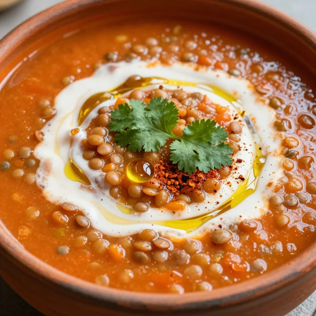Smoky Tomato and Red Lentil Soup with Coconut Milk