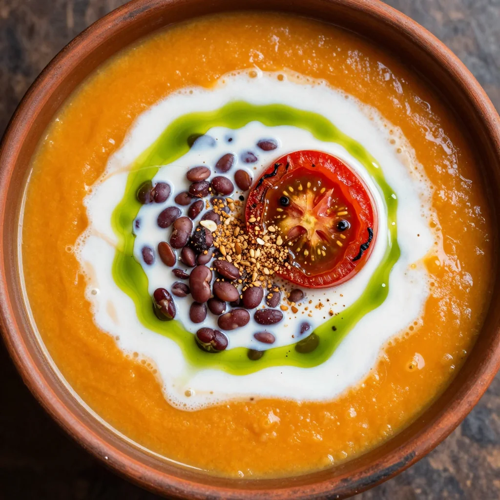 Smoky Tomato and Red Lentil Soup with Coconut Milk