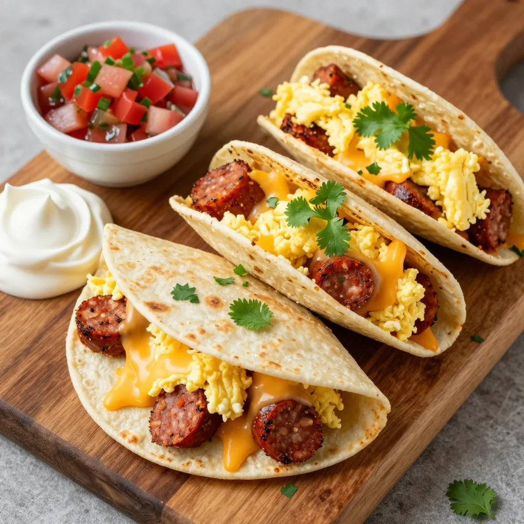 Spicy Breakfast Burritos with Chorizo for New Years Day
