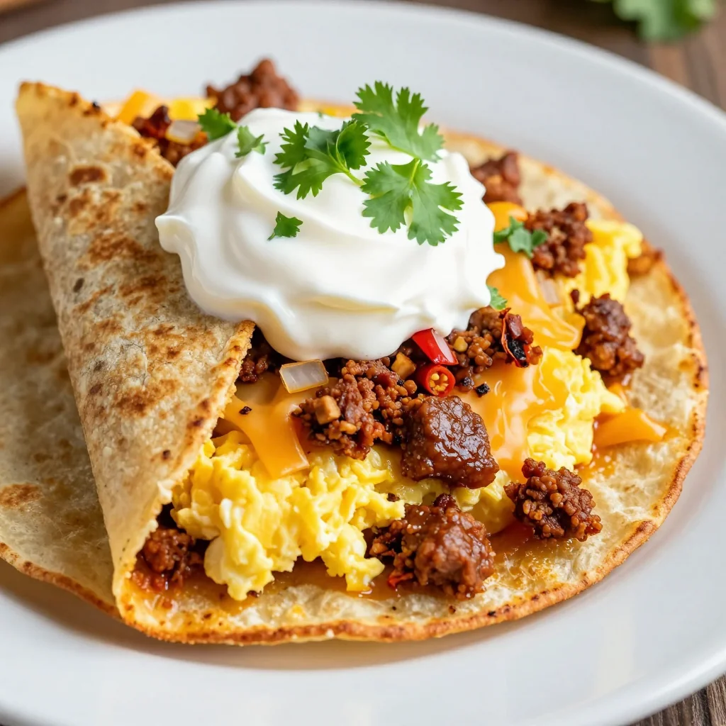 Spicy Breakfast Burritos with Chorizo for New Years Day