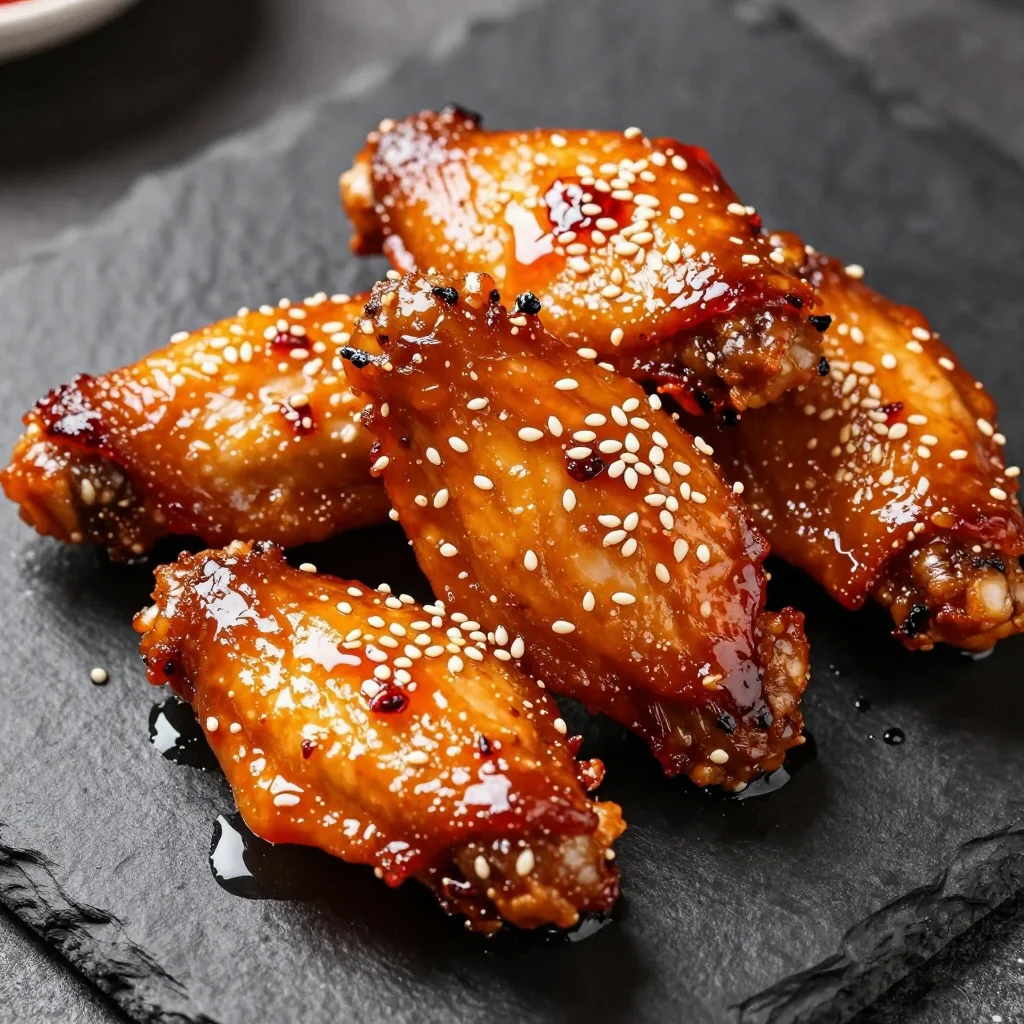 Spicy Honey Garlic Chicken Wings With Sesame Seeds