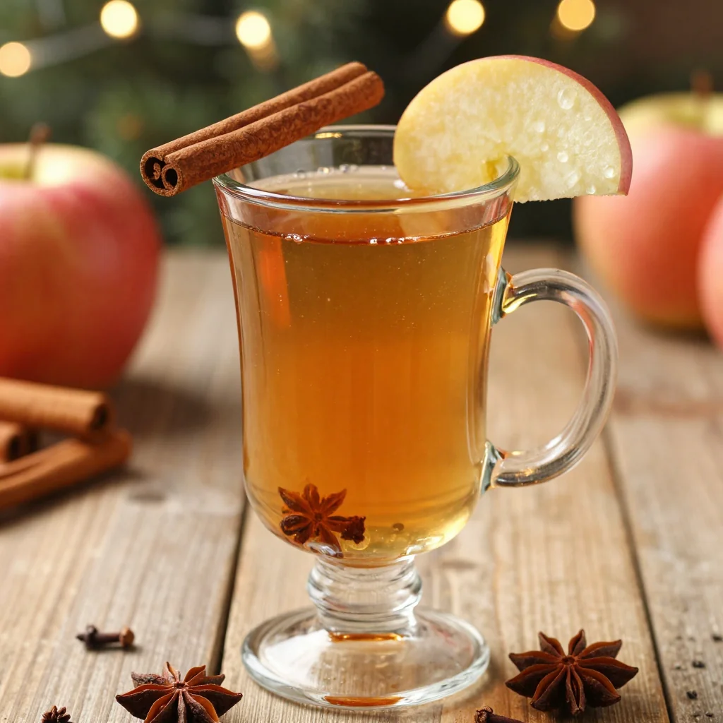 warm cinnamon apple cider with cloves and star anise for holiday cheers