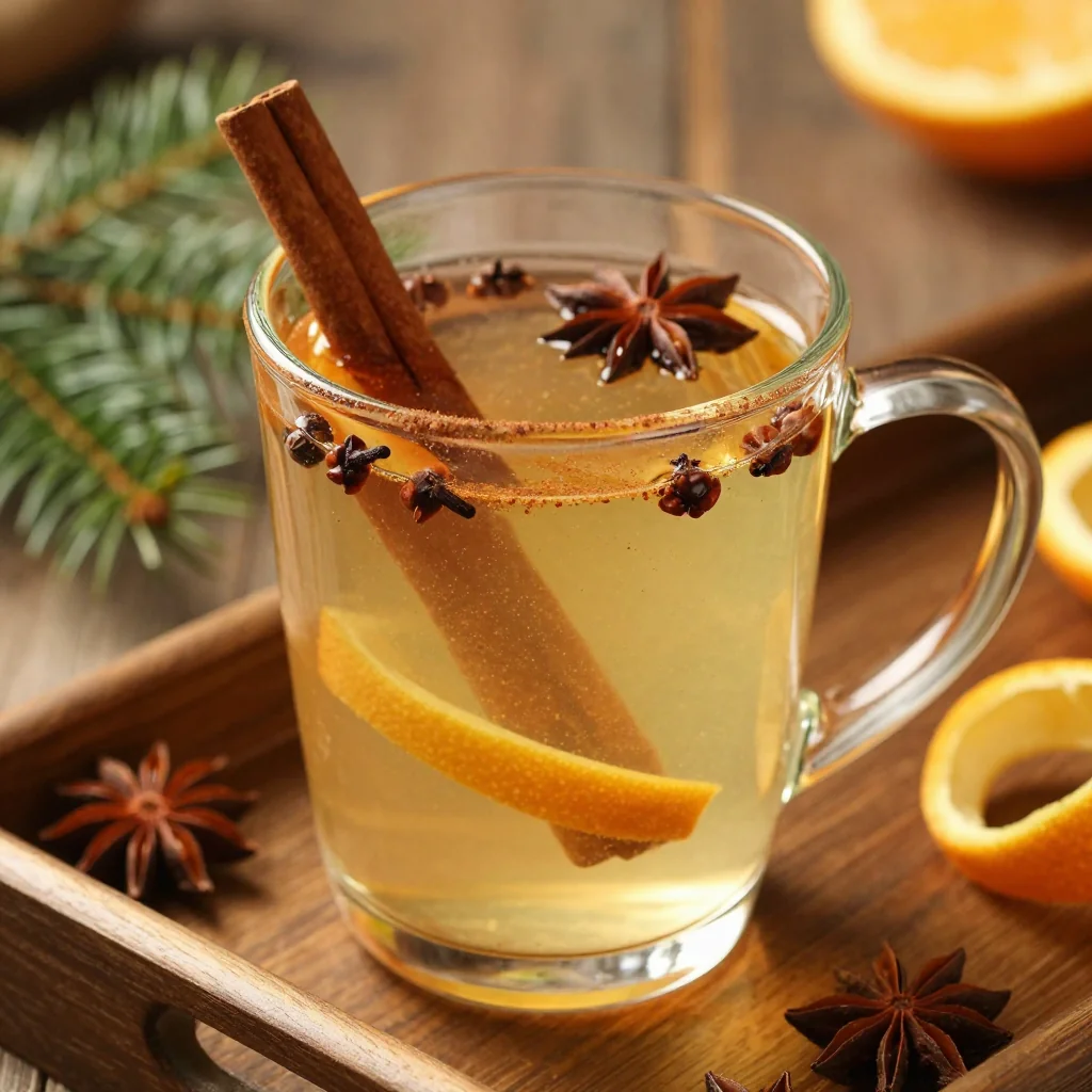 warm cinnamon apple cider with cloves and star anise for holiday cheers