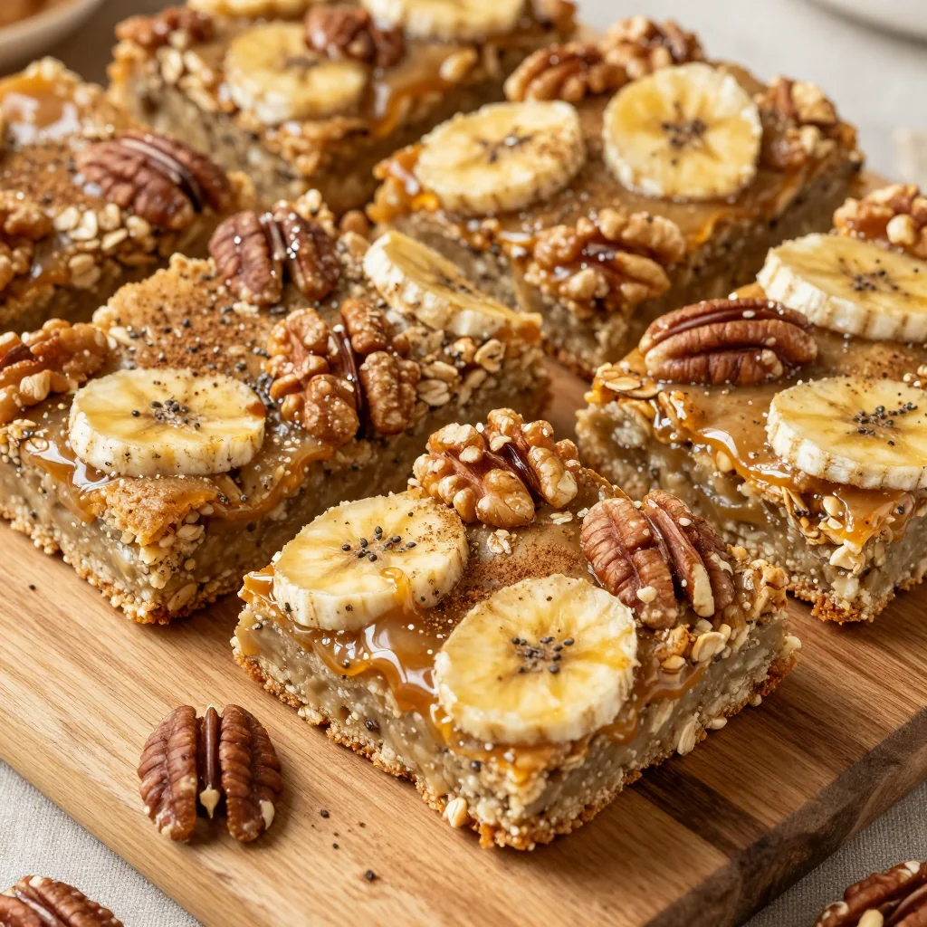 Warm Cinnamon Banana Breakfast Bars for Meal Prep