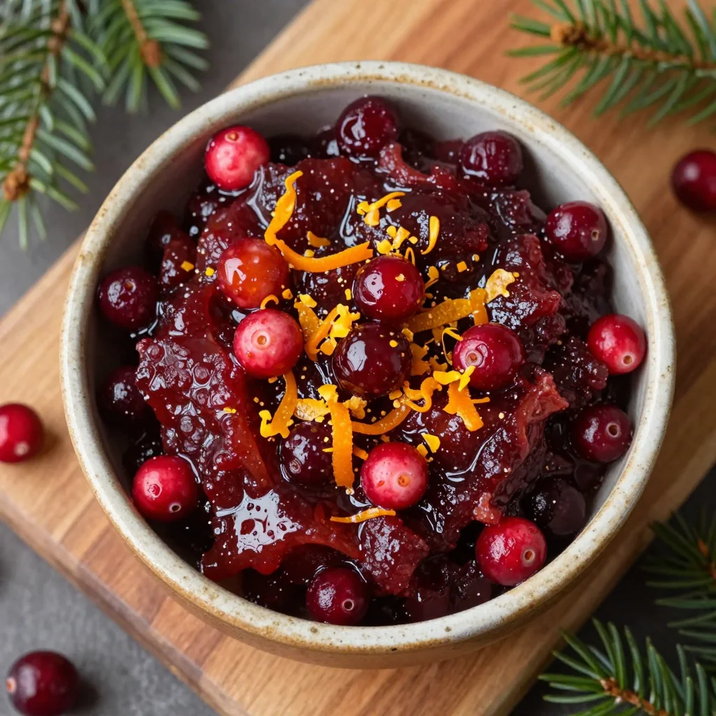warm cranberry and orange relish to brighten your christmas dinner