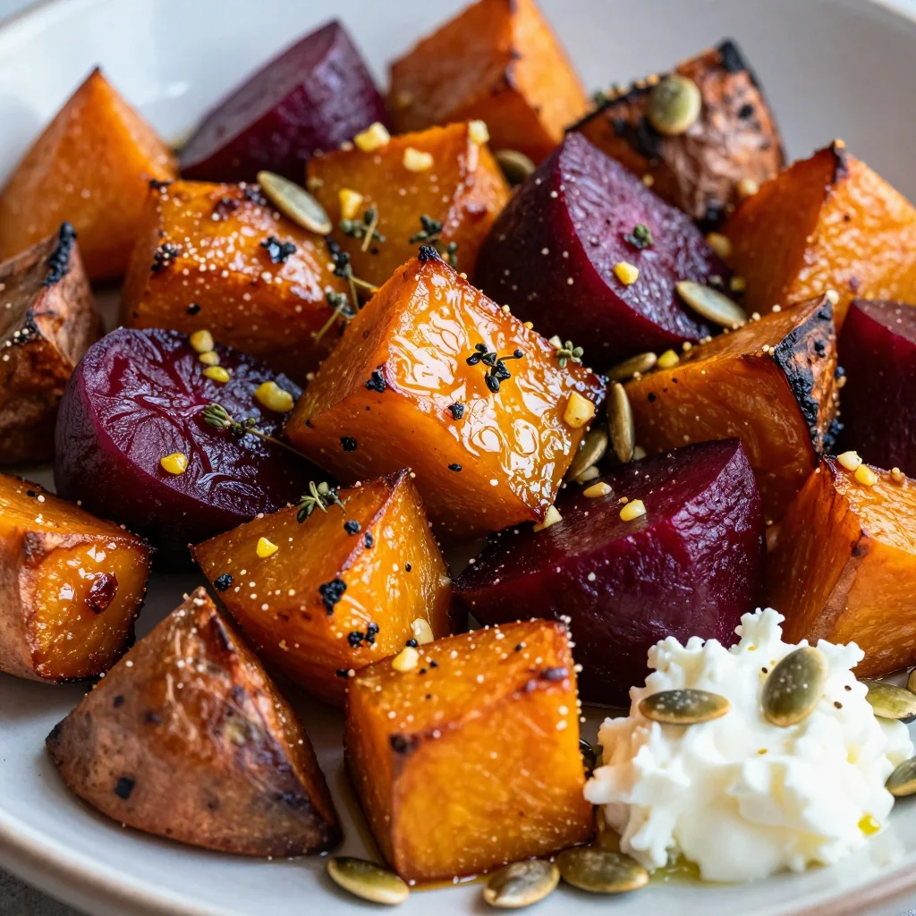 warm garlic roasted sweet potato and beet medley for cozy winter evenings
