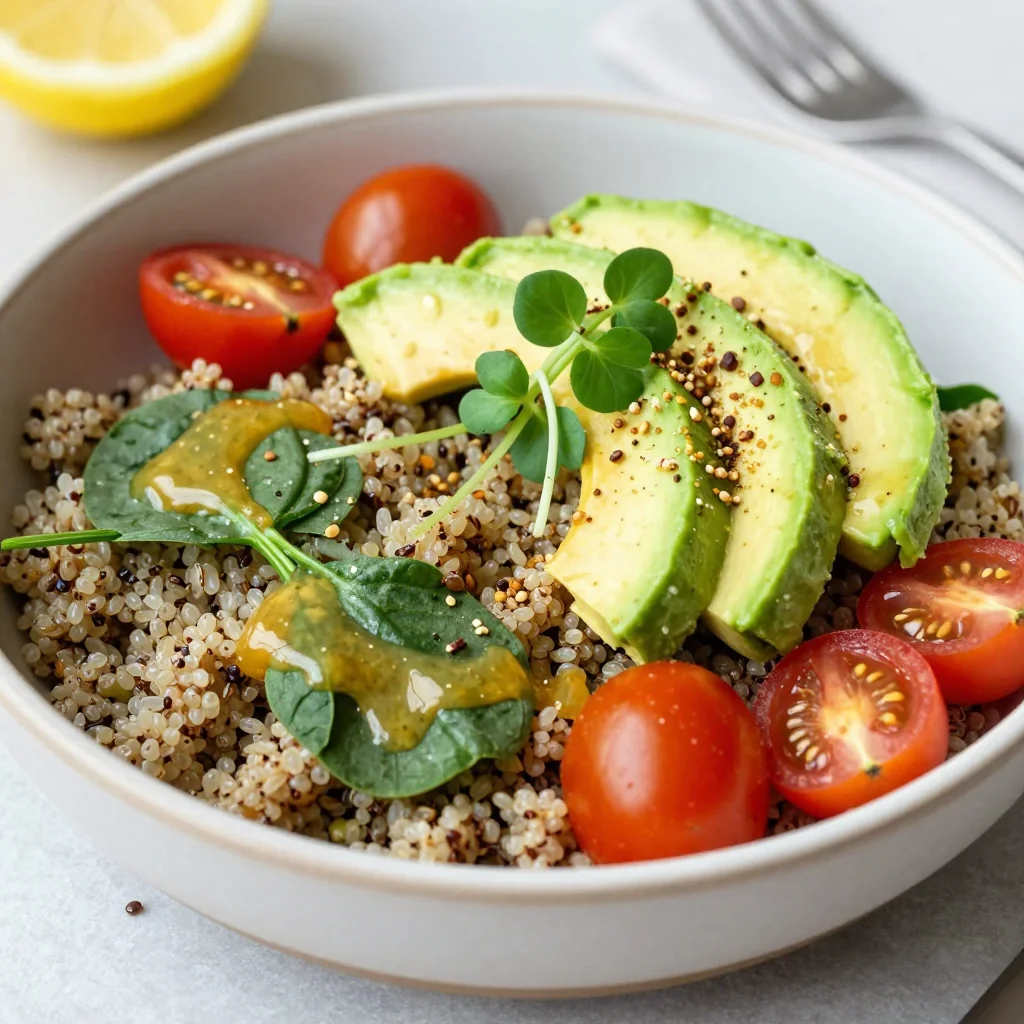 warm lemon and spinach quinoa bowl for healthy january breakfasts