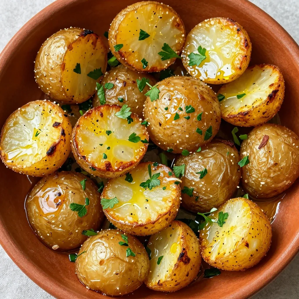 warm lemon garlic roasted potatoes for cozy family dinners