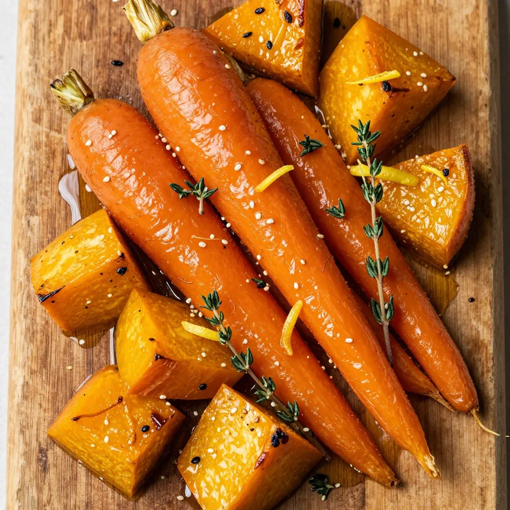warm lemon roasted winter squash and carrots for detox days