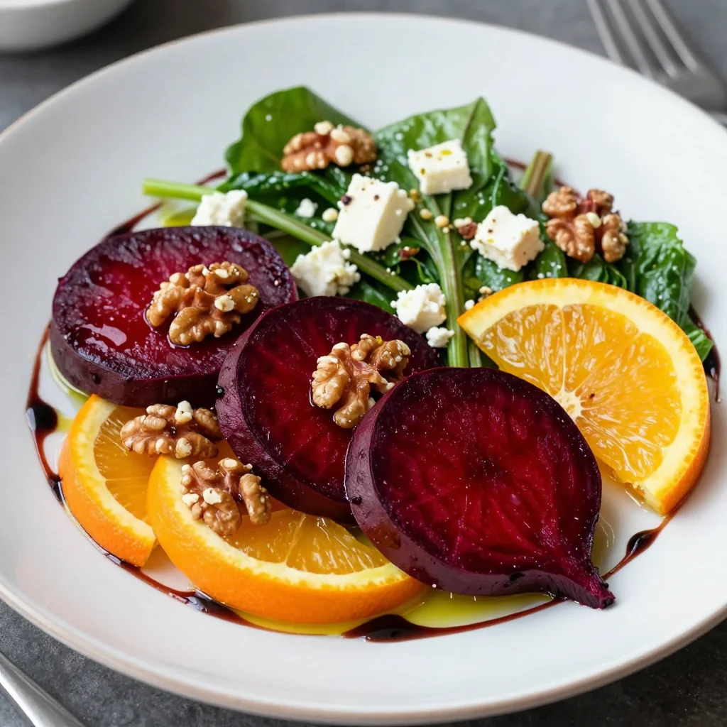 warm roasted beet and orange salad with toasted walnuts for january