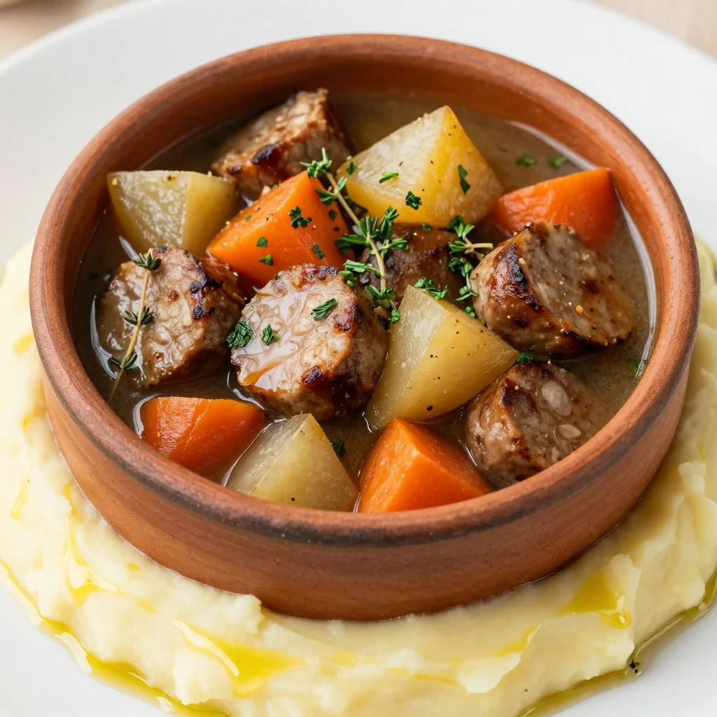 warm root vegetable and sausage stew for budgetfriendly dinners