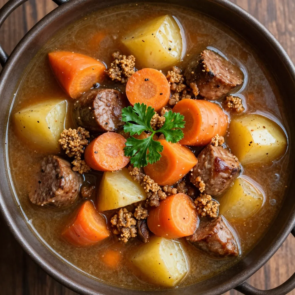 warm root vegetable and sausage stew for budgetfriendly dinners