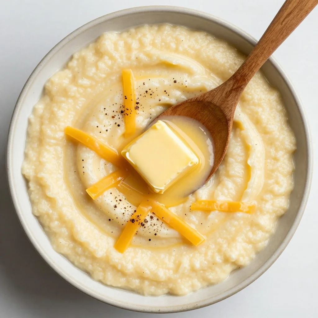 Warm Savory Breakfast Grits With Cheese For A Creamy January Treat