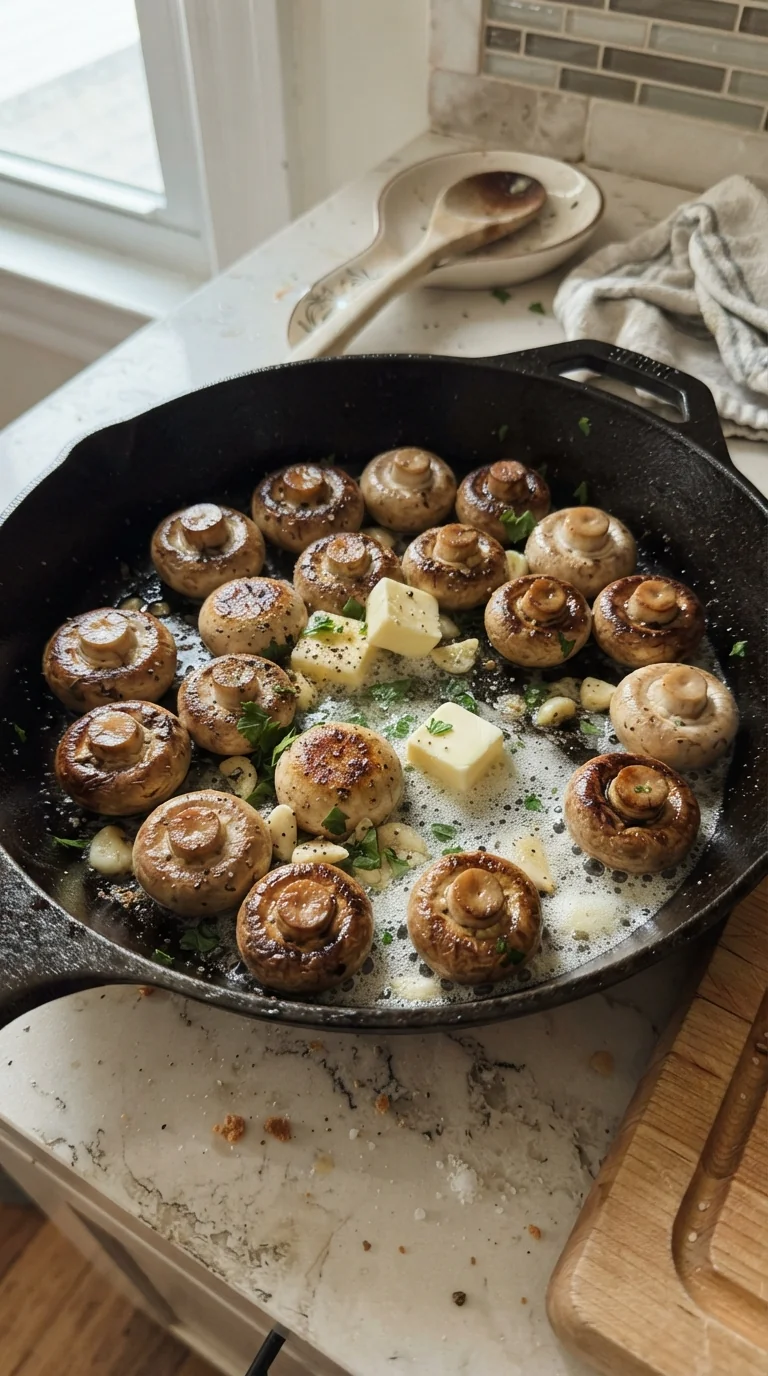 Step-by-step cooking of Crispy Garlic Butter Mushrooms