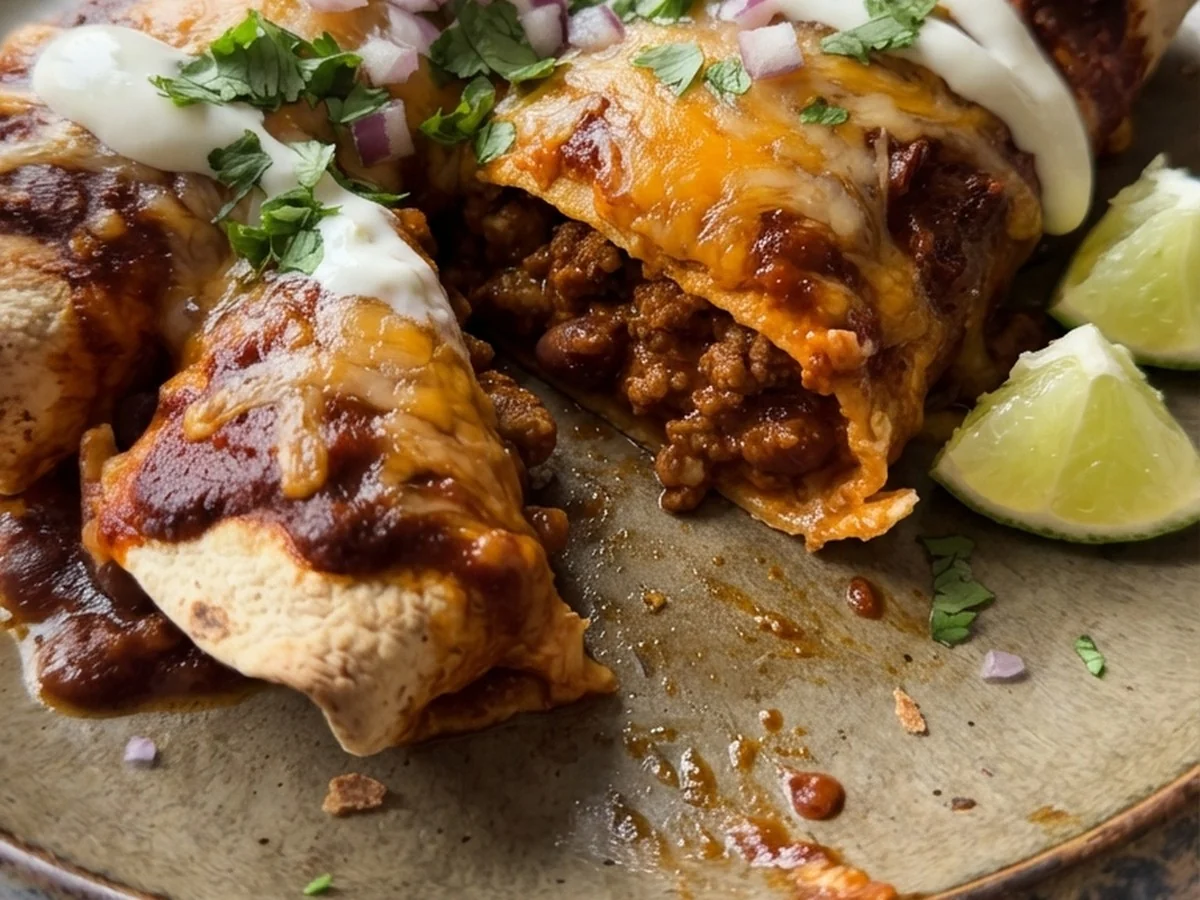Savory Ground Beef Enchiladas