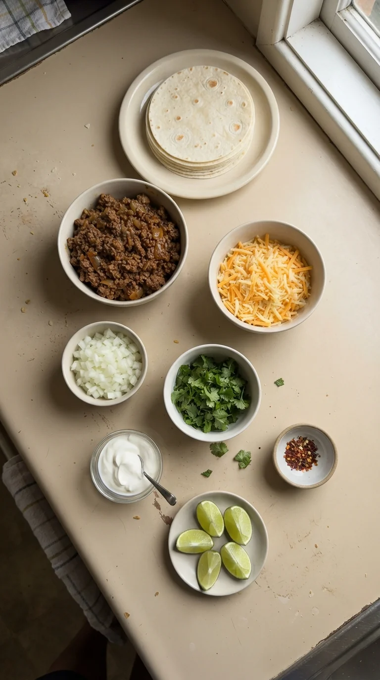 Ingredients for Savory Ground Beef Enchiladas