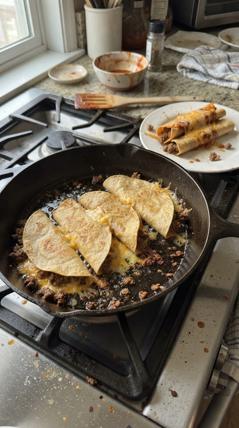 Step-by-step cooking of Savory Ground Beef Enchiladas