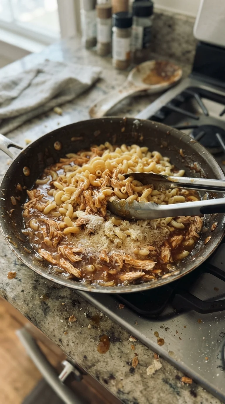 Step-by-step cooking of High-Protein Honey BBQ Chicken Mac & Cheese