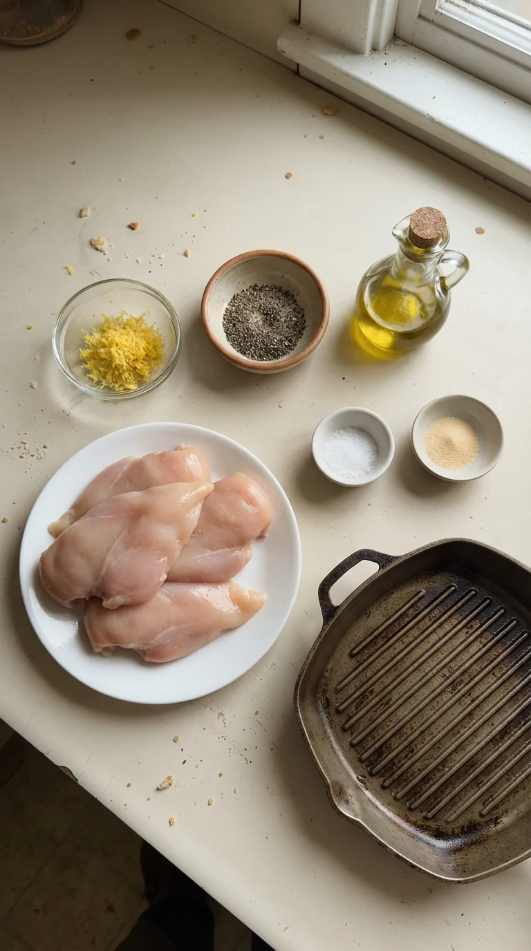 Ingredients for Lemon Pepper Grilled Chicken Breast
