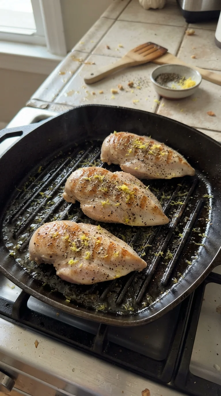 Step-by-step cooking of Lemon Pepper Grilled Chicken Breast