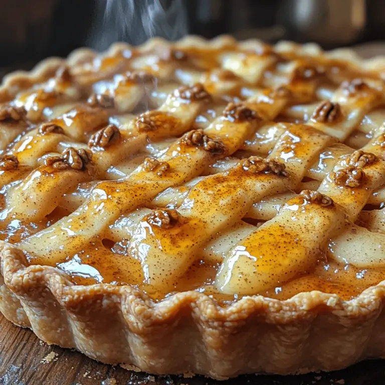 As the leaves begin to turn and the air gets crisp, there’s nothing quite like the aroma of a freshly baked pie wafting through your kitchen. If you’re looking to capture the essence of autumn in a dessert, look no further than the Maple Vanilla Walnut Pear Pie. This delightful treat marries the sweet, juicy flavors of ripe pears with the rich, nutty notes of walnuts and the warm, comforting sweetness of maple syrup. Each slice is not only a feast for the taste buds but also a visual delight, showcasing the golden hues of the pie against its rich, caramelized filling.