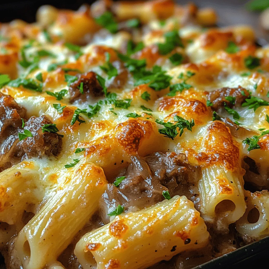 If you’re on the hunt for a dish that embodies cozy evenings and hearty meals, the Savory French Onion Beef Pasta Bake should be at the top of your list. This delightful casserole combines the comforting elements of tender pasta, rich ground beef, and the sweet, complex flavors of caramelized onions, all topped with a melty layer of cheese. It’s a dish that not only fills your belly but also warms your soul, making it the perfect comfort food for any occasion.
