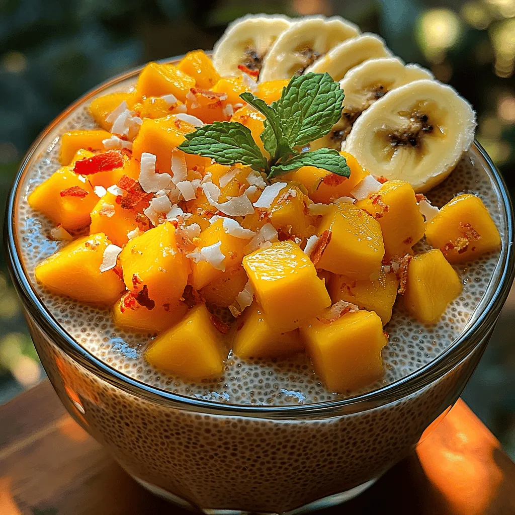 In recent years, chia pudding has surged in popularity, quickly becoming a favorite among health-conscious dessert lovers. This nutritious treat not only satisfies sweet cravings but also offers a wealth of health benefits. The Tropical Bliss Mango Chia Pudding elevates this dessert to new heights, combining the succulent sweetness of ripe mangoes with the creamy texture of chia seeds. This recipe is not only a feast for the taste buds but also a visual delight, showcasing vibrant colors that are sure to impress anyone who lays eyes on it.