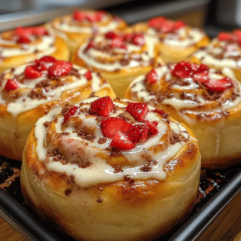 There’s something inherently comforting about the warm, gooey goodness of cinnamon rolls, and when you add a twist of strawberry cheesecake flavor, you’ve got an indulgent treat that’s hard to resist. Strawberry Cheesecake Cinnabon Rolls combine the familiar cinnamon swirl with the delightful taste of fresh strawberries and a rich cream cheese frosting, making them a perfect option for any occasion. Whether you’re planning a family breakfast, a lavish brunch gathering, or a special celebration such as a birthday or holiday feast, these rolls are sure to impress and satisfy everyone at the table.
