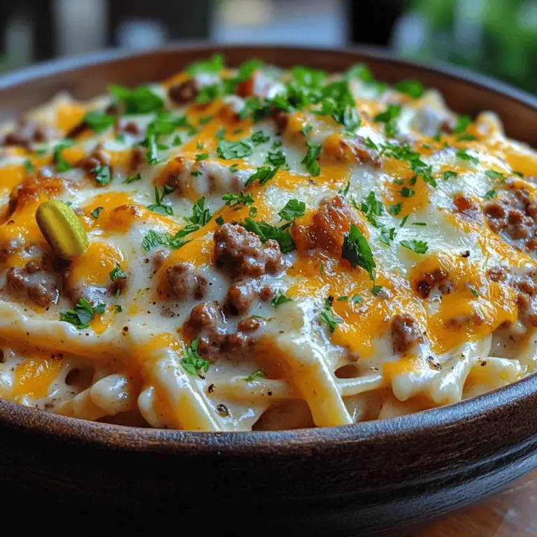To achieve the perfect Loaded Cheeseburger Alfredo Pasta, it’s essential to understand the key ingredients that contribute to its unique flavor and texture. Each component plays a significant role in the overall experience of the dish.