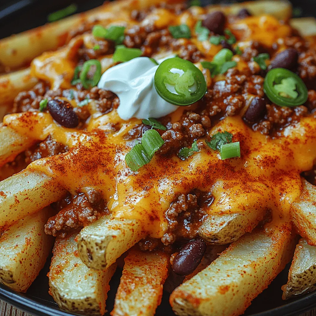 In the realm of contemporary cuisine, few dishes have garnered as much adoration as loaded fries. This culinary trend has exploded in popularity, transforming humble french fries into a canvas for a myriad of toppings that cater to every palate. From spicy salsas to tangy sauces and savory meats, loaded fries have become a staple in both restaurants and home kitchens alike. One such standout creation that elevates this comfort food experience is the Cheesy Chili Bliss Fries. This dish is not just a meal; it’s an experience—perfect for gatherings, game days, or a cozy family dinner.