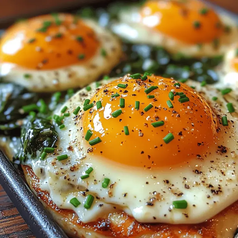 Creamy Spinach and Eggs is a delightful dish that marries the rich flavors of creamy sauce with the nutritional powerhouse of spinach and the satisfying protein from eggs. This dish is not only a feast for the eyes but also a nourishing option for breakfast, brunch, or even a light dinner. The appeal of Creamy Spinach and Eggs lies in its simplicity; it requires minimal ingredients yet delivers maximum flavor and nutrition.
