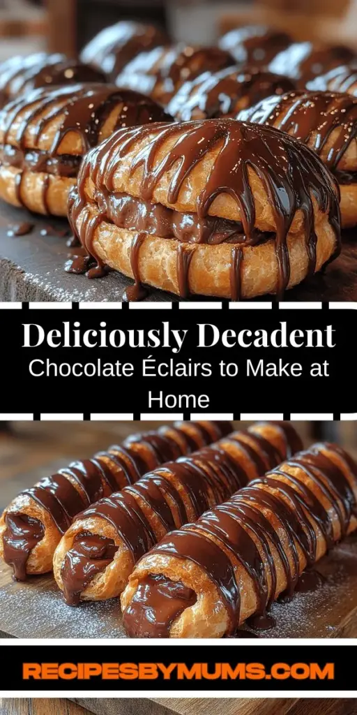 Discover the delightful world of chocolate éclairs, a classic French pastry that combines airy choux pastry with rich pastry cream and a glossy chocolate glaze. These elegant treats are perfect for any occasion, from casual coffee breaks to glamorous gatherings. Learn about the history, key ingredients, and essential techniques for making the perfect éclair at home. With customizable fillings and toppings, you can create a dessert that's truly your own. Enjoy the satisfaction of crafting something special from scratch!