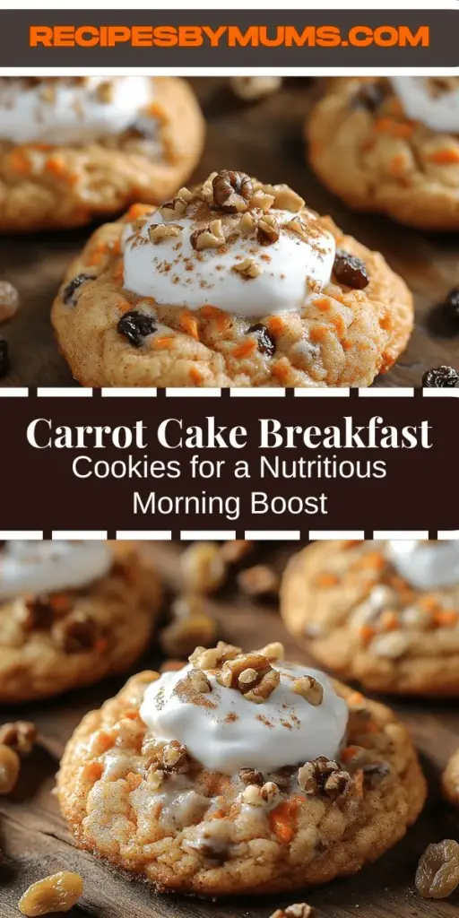 Start your day deliciously with Carrot Cake Breakfast Cookies! These cookies blend the classic flavors of carrot cake with a wholesome breakfast option, making them perfect for busy mornings. Packed with nutritious ingredients like rolled oats and carrots, they provide a satisfying and healthy start to your day. Discover easy steps to make these flavorful cookies and learn how to customize them to fit your dietary needs. A delightful treat that combines convenience with nutrition!