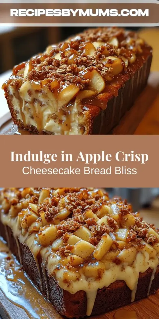 Indulge your senses with this Apple Crisp Cheesecake Bread recipe, a scrumptious blend of comforting flavors! This hybrid dessert combines moist apple-spiced bread, creamy cheesecake, and a crunchy oat topping for an unforgettable treat. Perfect for breakfast, dessert, or an afternoon snack, it captures the essence of fall with every bite. Discover the simple steps to create this delicious masterpiece and make your kitchen the heart of delightful baking moments. Enjoy a unique experience that will surely impress family and friends!