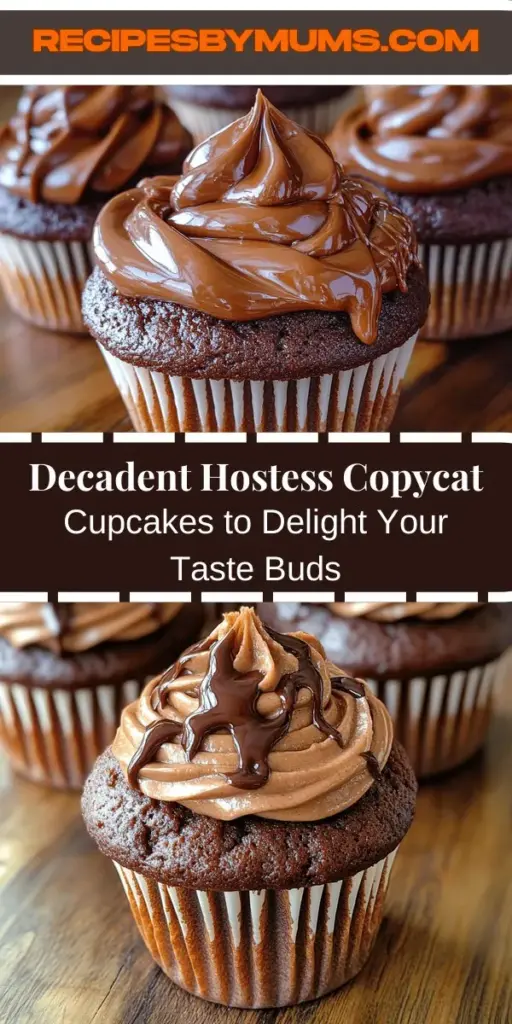 Discover the joy of baking with these Decadent Hostess Copycat Cupcakes. Perfectly capturing the beloved flavors of the classic treat, these homemade cupcakes feature a rich chocolate cake filled with a creamy surprise, topped with a luscious frosting. The recipe allows for customization, letting you add your unique twist. Bake a batch for a special occasion or a sweet treat for yourself, and enjoy the therapeutic process while reliving nostalgic memories in the kitchen.