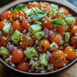 As the sun rises higher in the sky and temperatures soar, nothing beats the light and refreshing qualities of a summer salad. These vibrant dishes not only offer a burst of flavor but also provide a welcome respite from the heat. One such salad that captures the essence of summer is the Fresh Tomato Basil Couscous Salad. This delightful dish showcases the wholesome goodness of fresh ingredients, making it a perfect companion for picnics, barbecues, or a light lunch on a hot day.