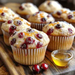 The flavor profile of Cranberry Citrus Delight Muffins is a harmonious blend of tartness and sweetness. The cranberries provide a delightful zing, balancing beautifully with the sweetness of the orange. This contrast creates a mouthwatering experience that keeps you reaching for another muffin. Additionally, the zest of the orange not only enhances the flavor but also adds a refreshing aroma that fills your kitchen as they bake. Each bite delivers a burst of citrusy goodness, making it a treat that is both invigorating and satisfying.