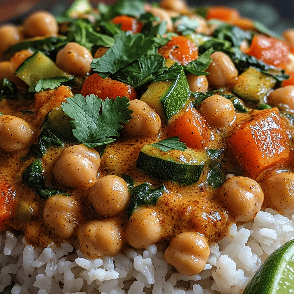 Explore the vibrant flavors of the tropics with this delightful Tropical Bliss Coconut Curry Chickpea Stew. This recipe brings together the creamy richness of coconut milk, the earthiness of chickpeas, and a medley of colorful vegetables, creating a truly nourishing dish that's perfect for any occasion. Whether you're a seasoned chef or a novice in the kitchen, this stew is simple to prepare yet packed with flavor, making it an ideal choice for weeknight dinners or meal prep.