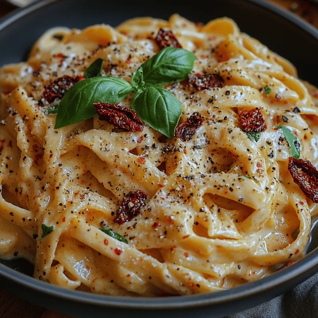 Welcome to the world of Creamy Sun-Dried Tomato Pasta, a dish that promises to satisfy your cravings with its rich flavors and luxurious textures. This delightful recipe combines the savory taste of sun-dried tomatoes with the creamy goodness of heavy cream and the sharpness of Parmesan cheese, creating a comforting meal that is perfect for any occasion—from a busy weeknight dinner to a special gathering with friends.