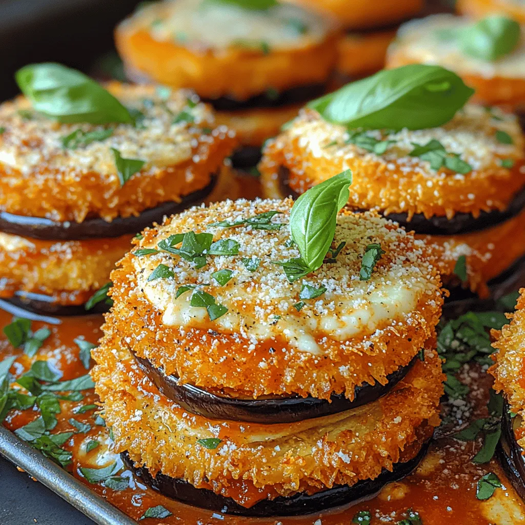 If you're searching for a delicious and satisfying vegetarian dish, look no further than Mini Eggplant Parmesan Stacks. This classic Italian-inspired dish is not only delightful to the palate but also visually appealing, making it a perfect centerpiece for any meal. Layered with tender eggplant, rich marinara sauce, and gooey cheese, these stacks offer a unique twist on traditional eggplant parmesan by serving them in bite-sized portions. Whether you're hosting a dinner party or looking for a comforting weeknight meal, Mini Eggplant Parmesan Stacks are sure to impress.