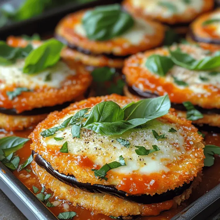 If you're searching for a delicious and satisfying vegetarian dish, look no further than Mini Eggplant Parmesan Stacks. This classic Italian-inspired dish is not only delightful to the palate but also visually appealing, making it a perfect centerpiece for any meal. Layered with tender eggplant, rich marinara sauce, and gooey cheese, these stacks offer a unique twist on traditional eggplant parmesan by serving them in bite-sized portions. Whether you're hosting a dinner party or looking for a comforting weeknight meal, Mini Eggplant Parmesan Stacks are sure to impress.