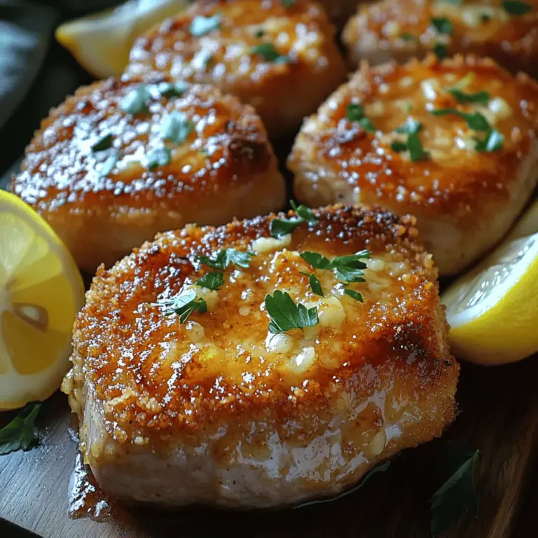 When it comes to comfort food, few things can rival the golden, crispy perfection of Garlic Parmesan Crusted Pork Chops. This delightful dish marries the rich flavors of garlic and Parmesan cheese with the tender juiciness of pork, creating a meal that is both simple to prepare and indulgently delicious. Whether you are planning a cozy weeknight dinner or aiming to impress guests at your next gathering, this recipe is guaranteed to elevate your dining experience.