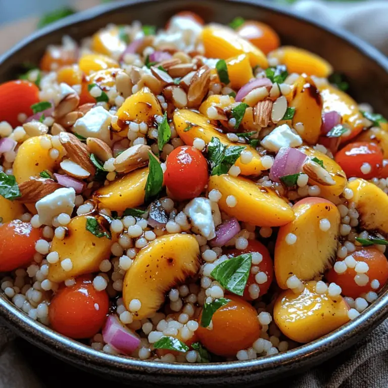 As the summer sun begins to shine brighter and the days grow longer, our cravings shift toward lighter, vibrant dishes that capture the essence of the season. Enter the Sweet and Savory Peach Feta Couscous Salad, a delightful blend of flavors and textures that perfectly embodies summer’s bounty. This salad not only tantalizes your taste buds but also showcases the beauty of seasonal ingredients, particularly ripe, juicy peaches.
