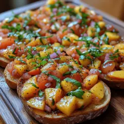 Bruschetta is a timeless Italian appetizer that has captured the hearts and palates of food lovers around the world. Known for its rustic charm and simplicity, bruschetta serves as a delightful canvas for a variety of toppings, making it a versatile choice for any occasion. As summer rolls in, the vibrant flavors of seasonal produce inspire a refreshing twist on the classic recipe. Introducing the Summer Delight Tomato Peach Bruschetta—a dish that perfectly encapsulates the essence of summer with its harmonious blend of sweet, juicy peaches and tangy tomatoes.