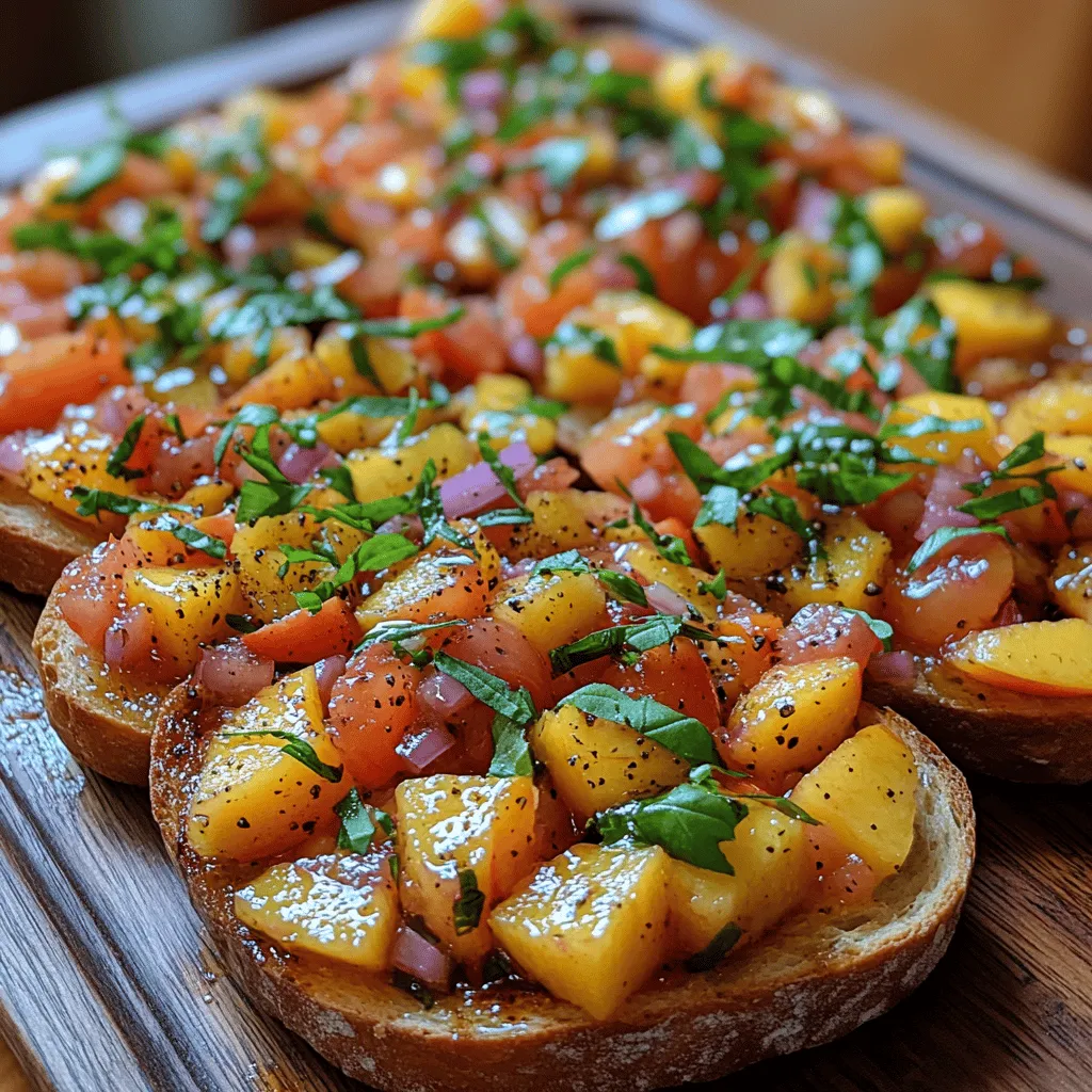 Summer Delight Tomato Peach Bruschetta