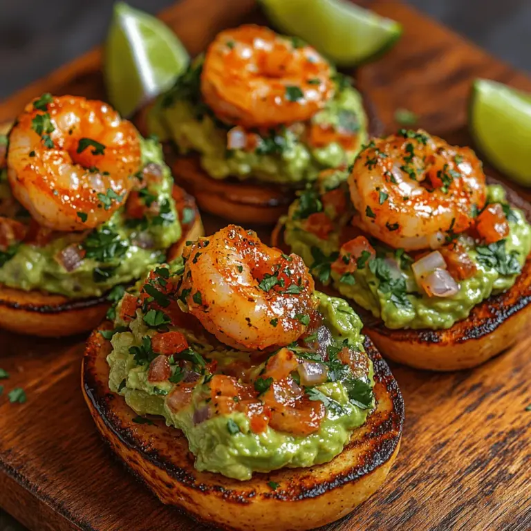 When it comes to appetizers, few dishes can rival the appeal of Spicy Shrimp Guacamole Bites. This delectable treat combines the ocean's bounty with the creamy richness of avocados, creating a bite-sized explosion of flavor that is sure to tantalize your taste buds. These bites are not just an ordinary appetizer; they are a celebration of bold flavors and vibrant textures, making them an ideal choice for social gatherings, parties, or a cozy night in with family and friends.